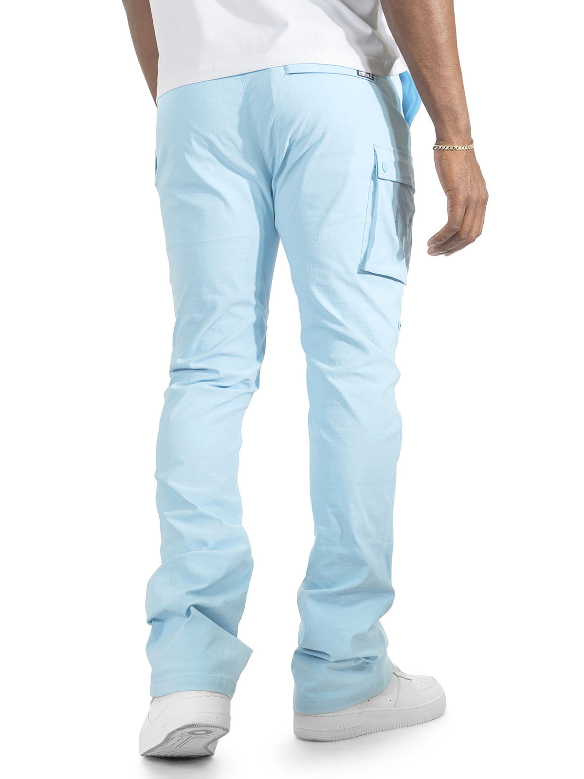 M1634 Adorni Stacked Nylon Pants - Blue