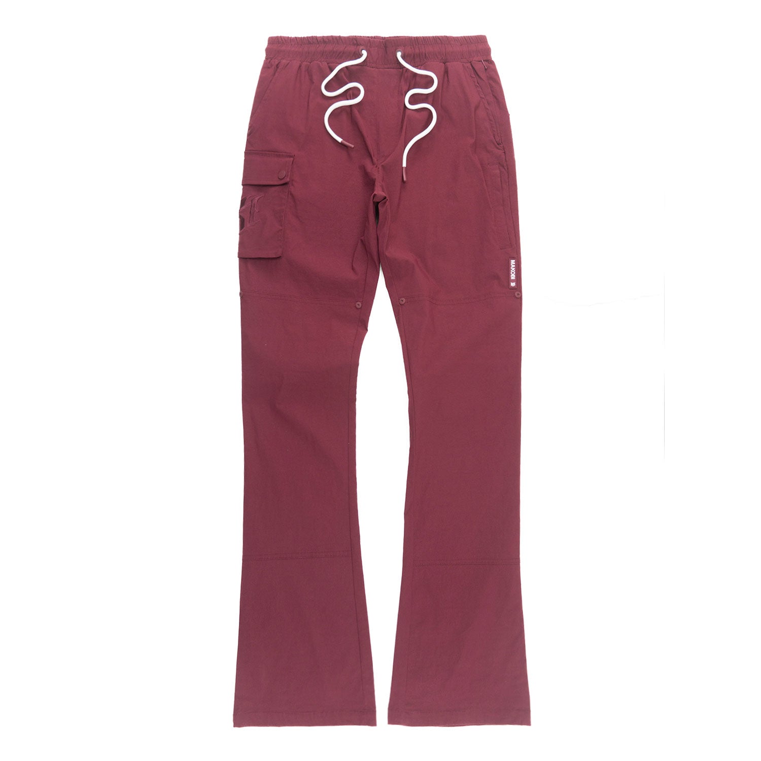 M1634 Adorni Stacked Nylon Pants - Burgundy