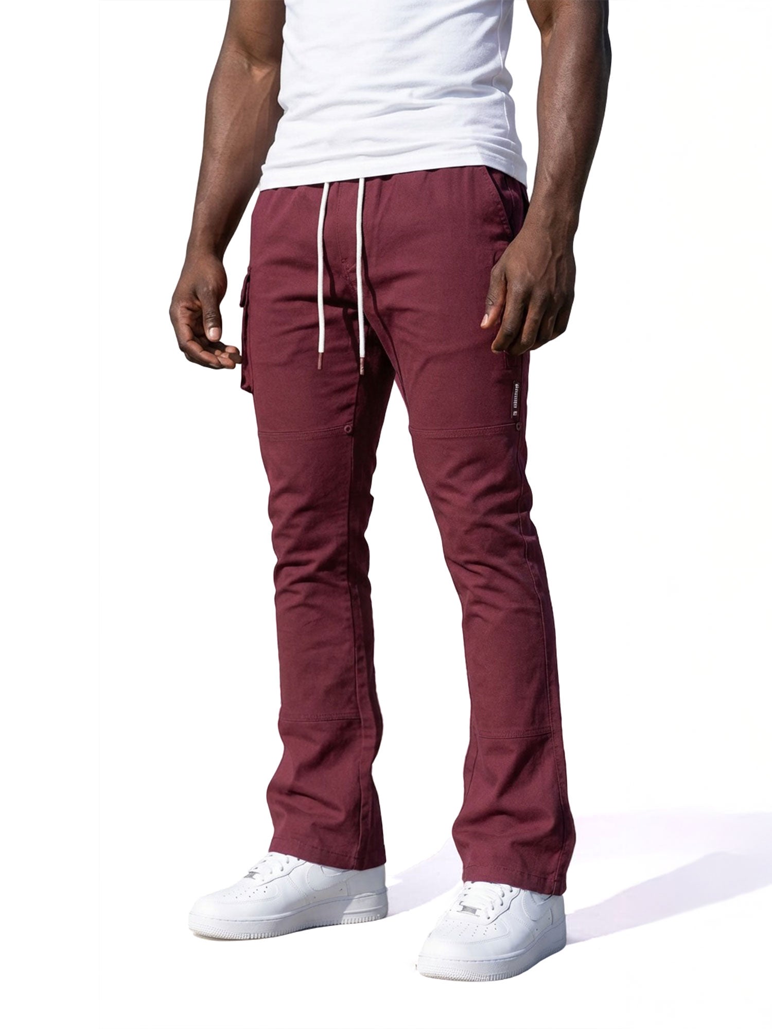 Nylon Pants | M1634 Adorni Stacked - Burgundy