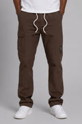 M1634 Adorni Stacked Nylon Pants - Dark Brown