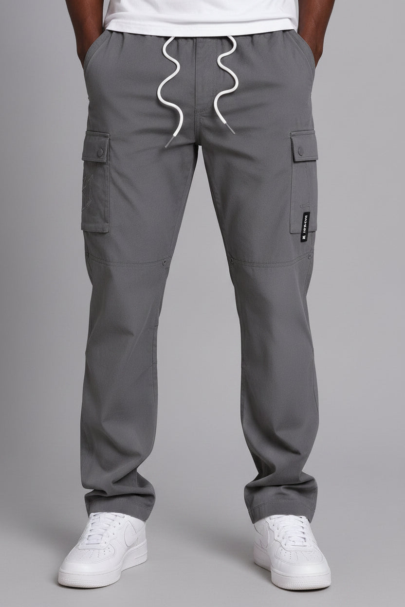 M1634 Adorni Stacked Nylon Pants - Dark Gray
