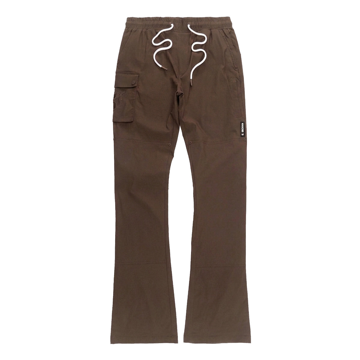 M1634 Adorni Stacked Nylon Pants - Dark Brown