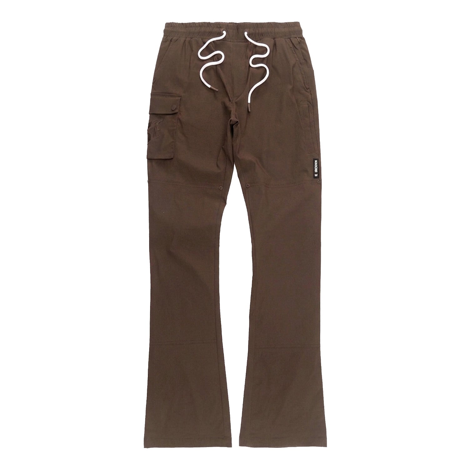 M1634 Adorni Stacked Nylon Pants - Dark Brown