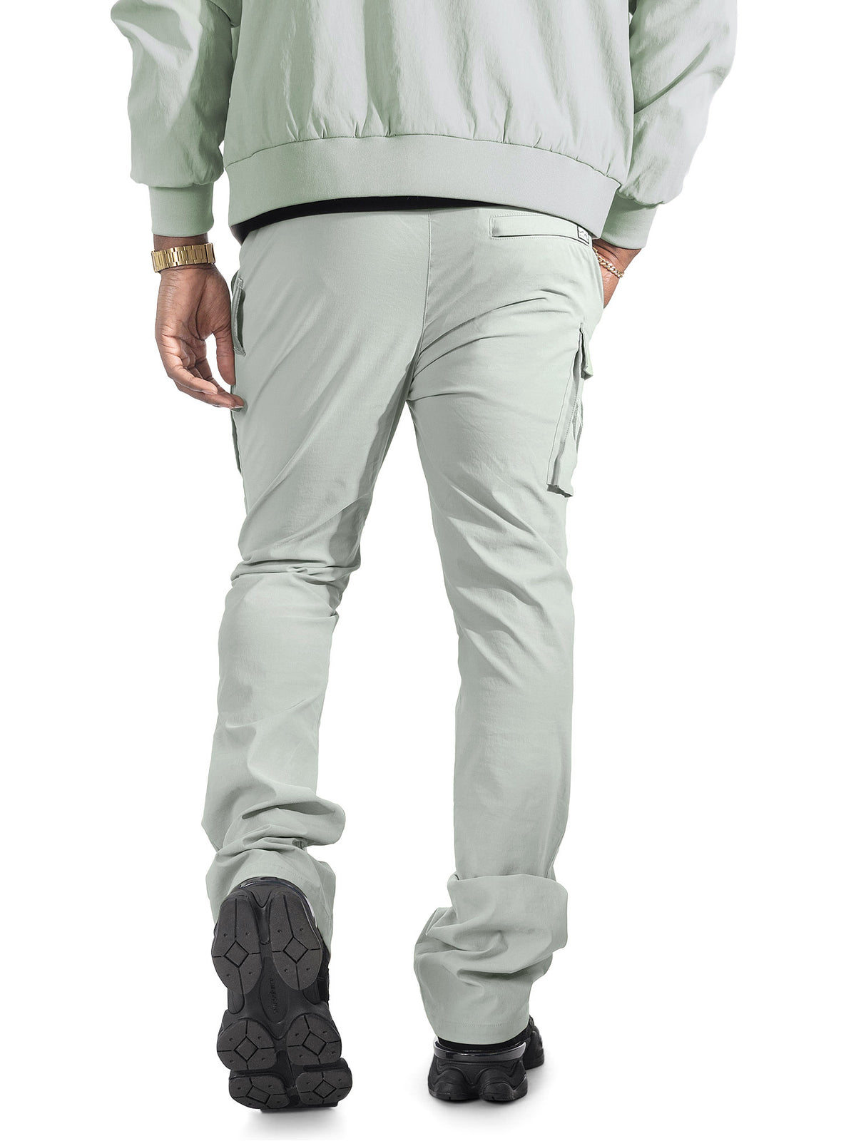 M1634 Adorni Stacked Nylon Pants - Gray