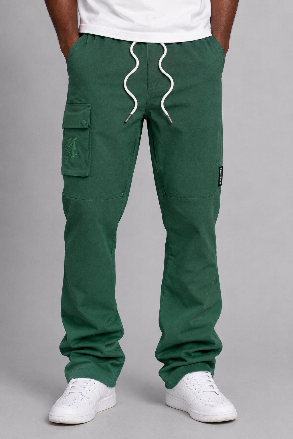M1634 Adorni Stacked Nylon Pants - Hunter Green