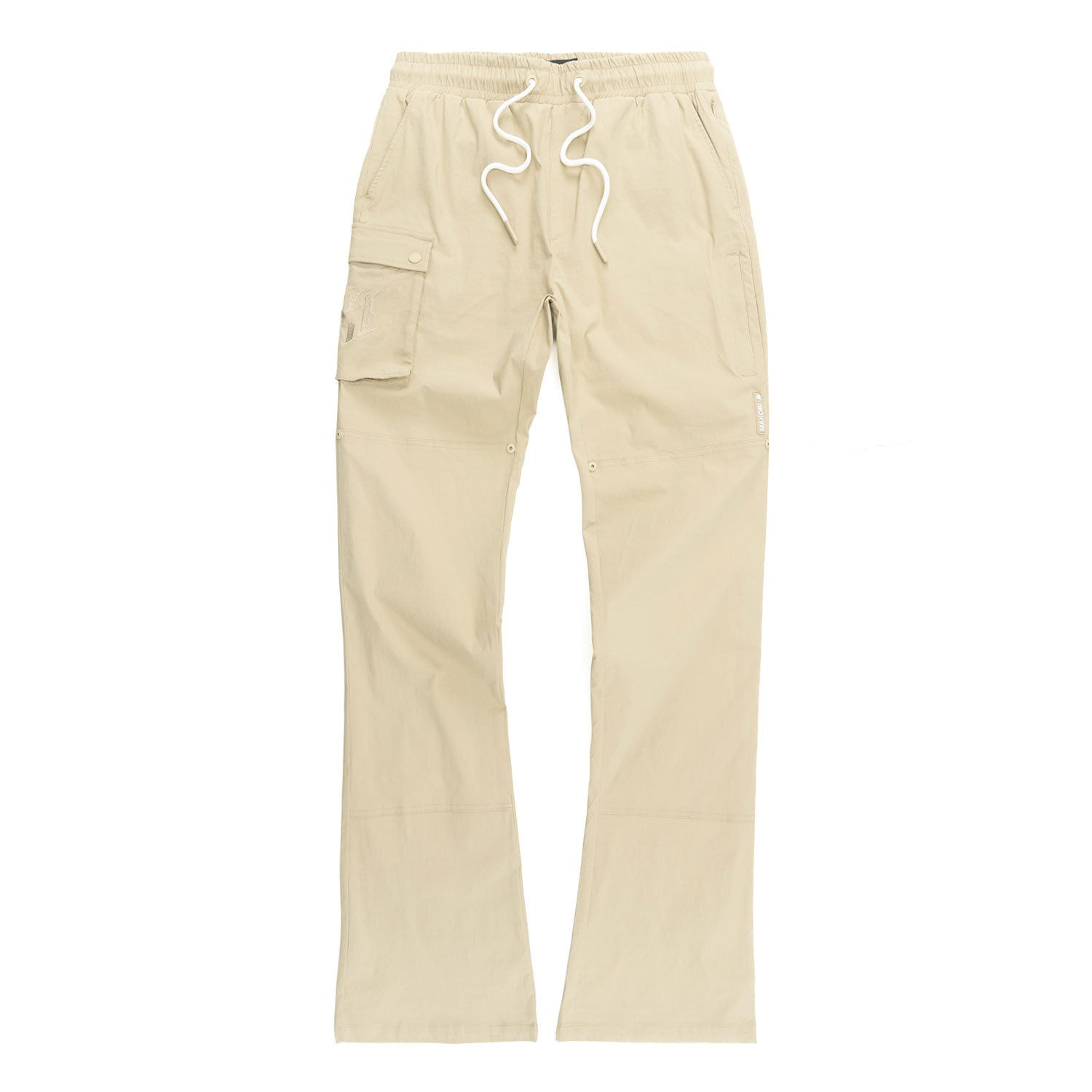 M1634 Adorni Stacked Nylon Pants - Khaki