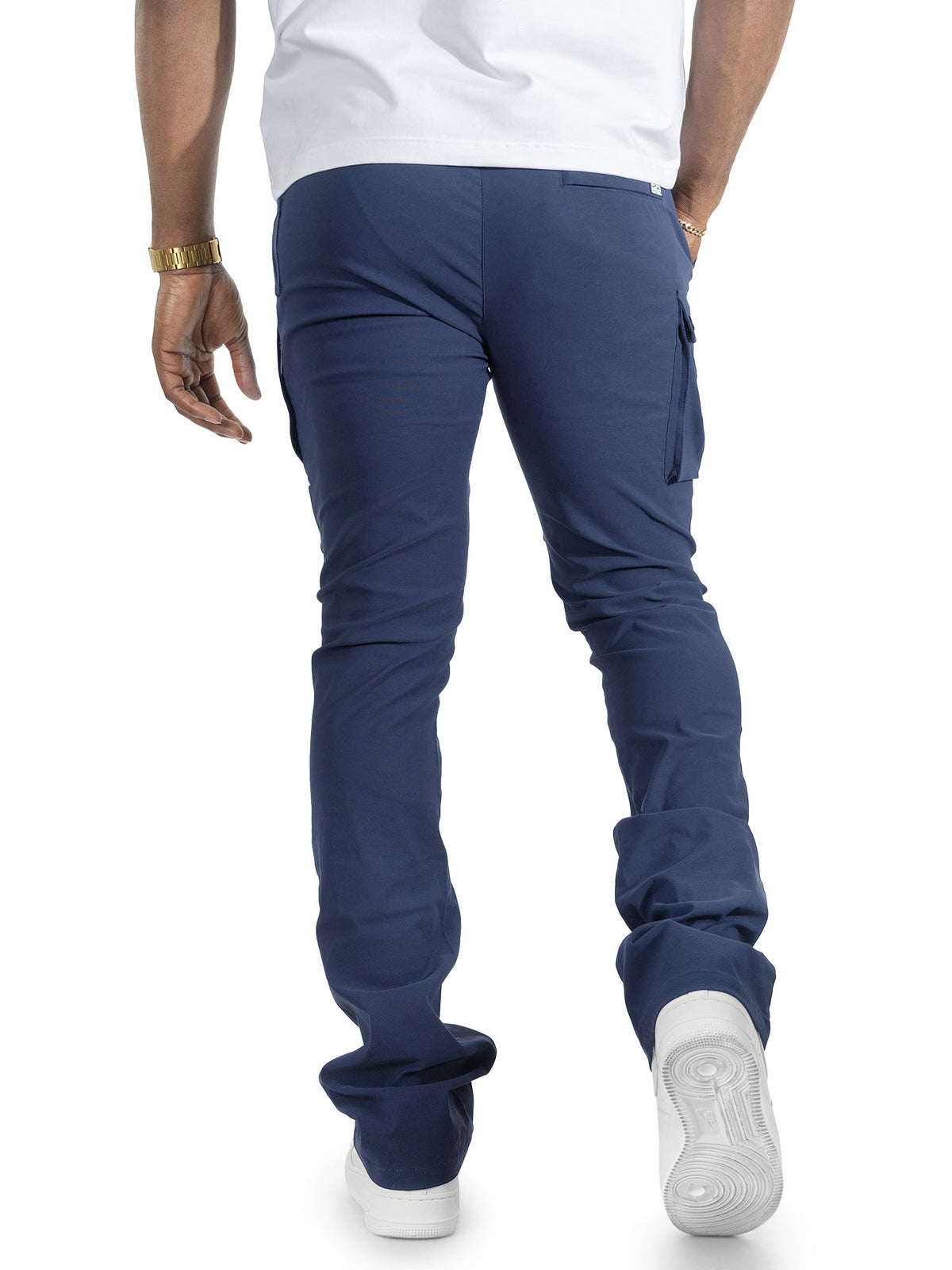M1634 Adorni Stacked Nylon Pants - Navy