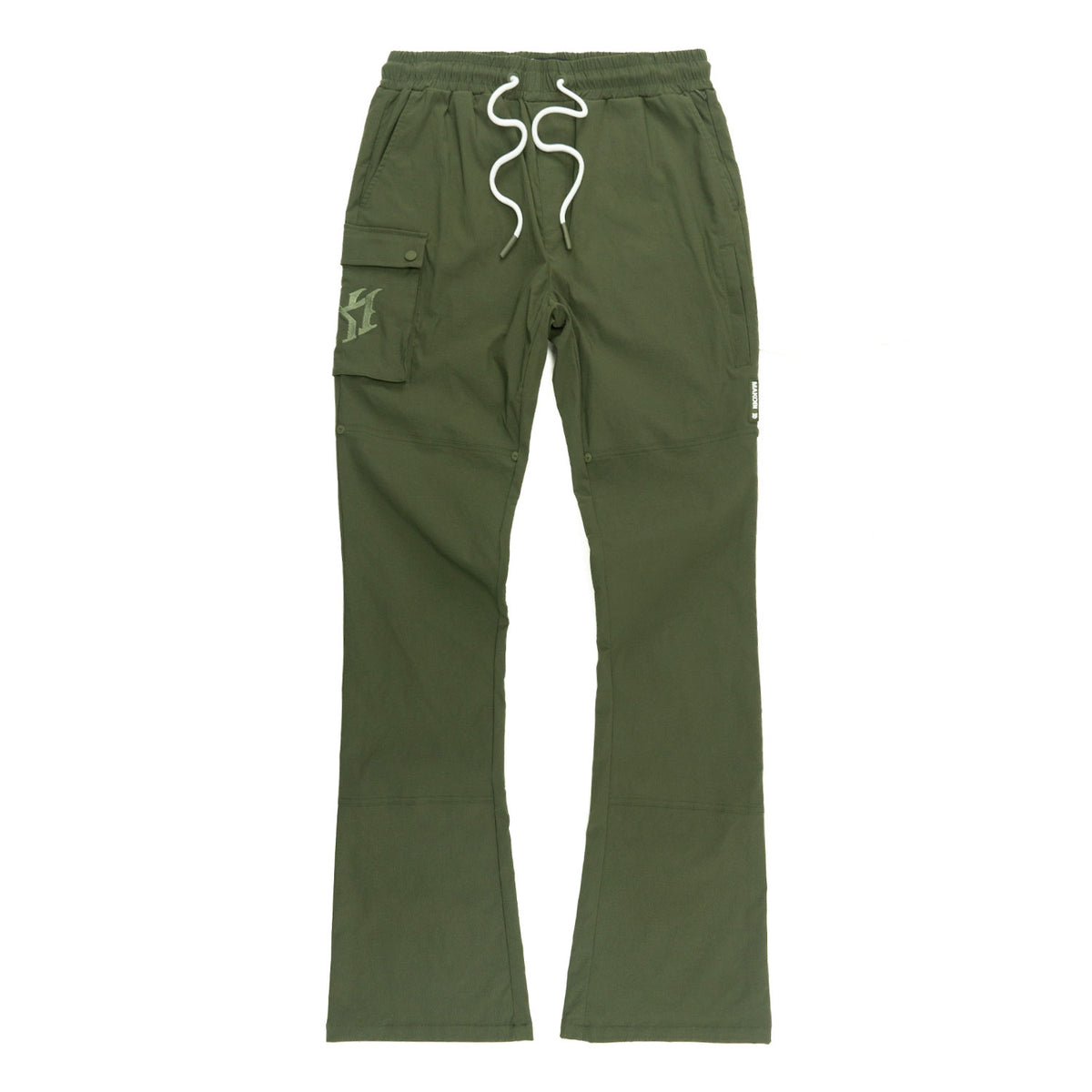 M1634 Adorni Stacked Nylon Pants - Olive