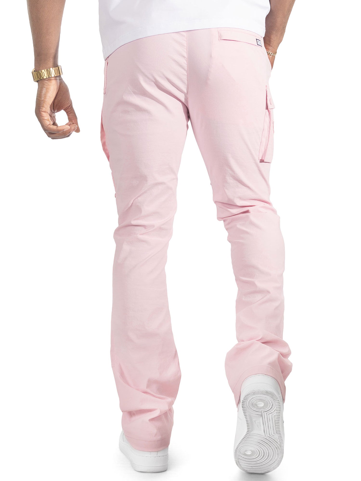 M1634 Adorni Stacked Nylon Pants - Pink