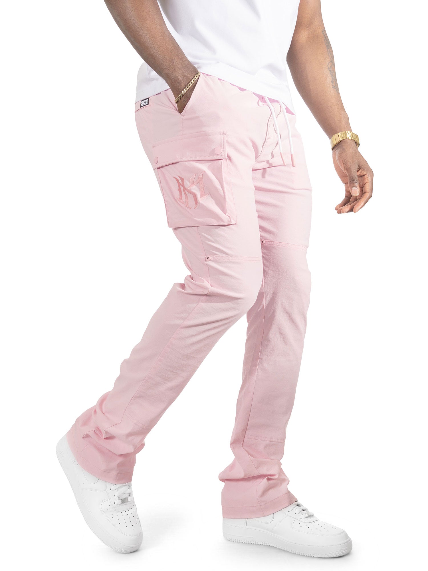 Nylon Pants | M1634 Adorni Stacked - Pink