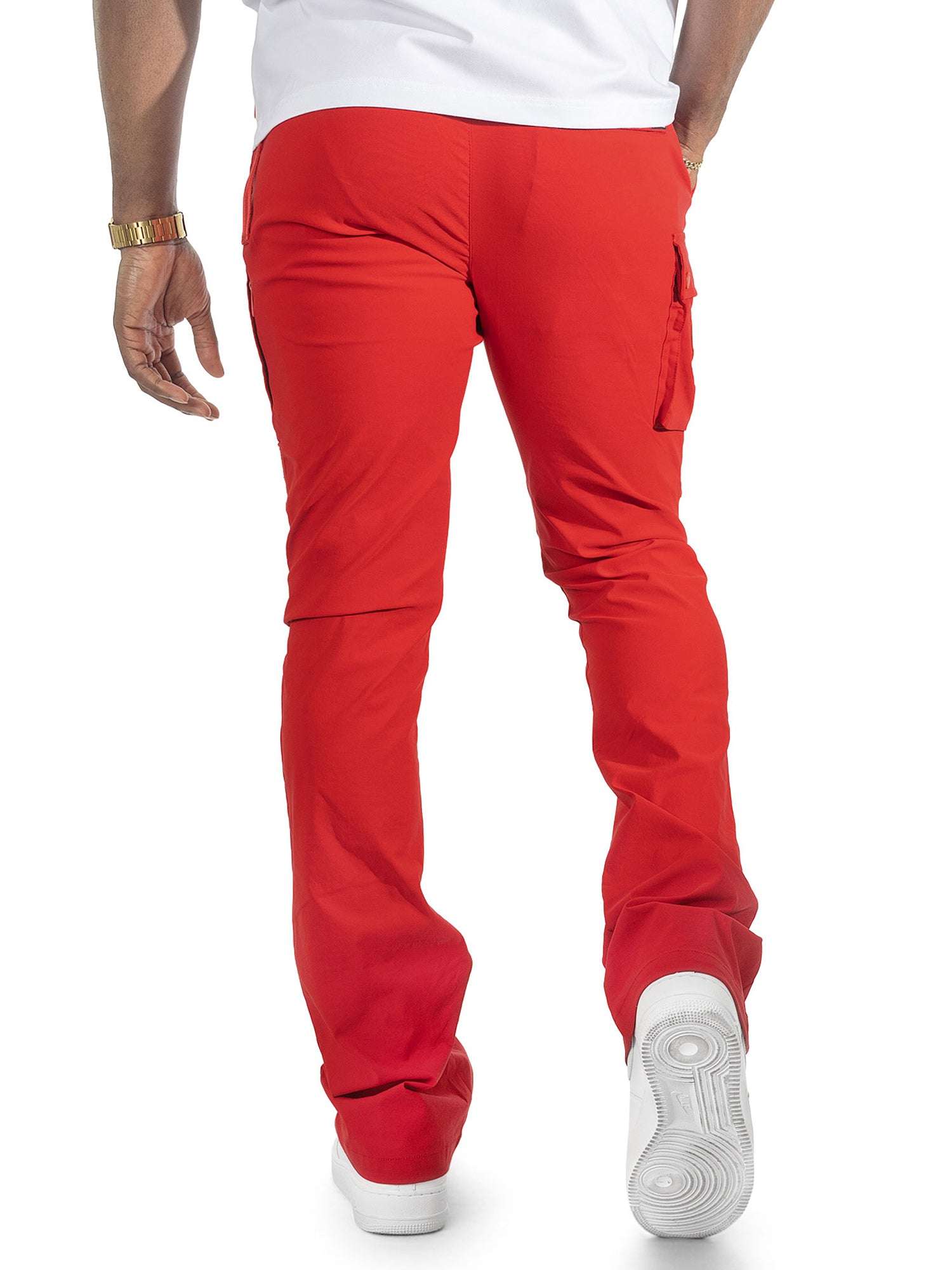 M1634 Adorni Stacked Nylon Pants - Red
