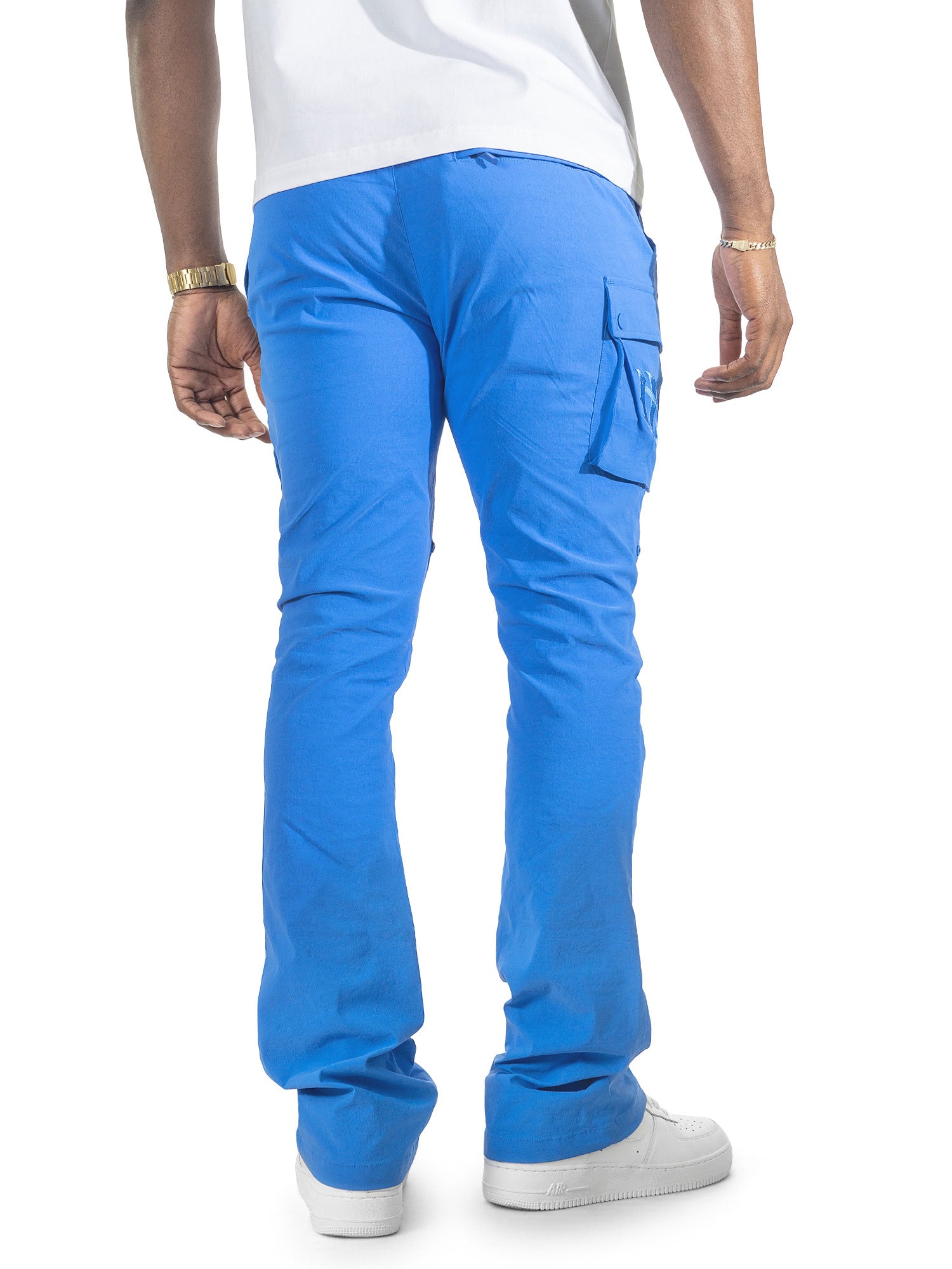M1634 Adorni Stacked Nylon Pants - Royal