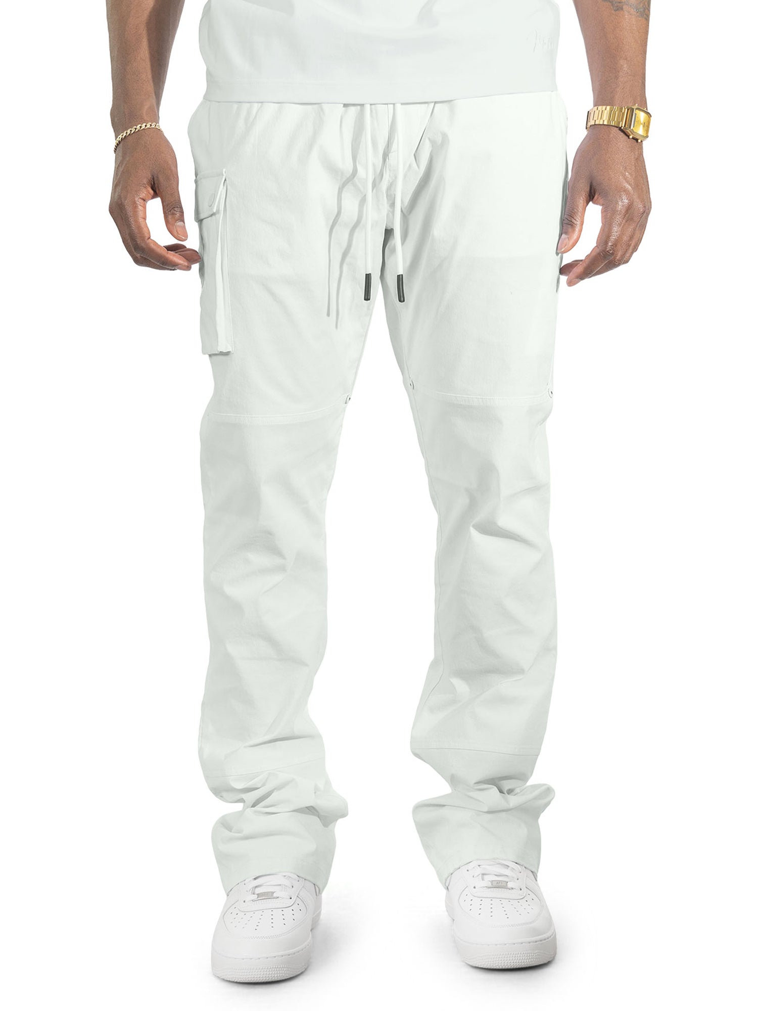 Nylon Pants | M1634 Adorni Stacked - White