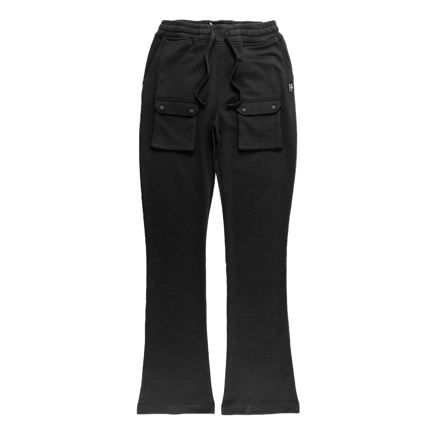 Makobi M1635 Essentials Stacked Sweatpants in Black, view 2