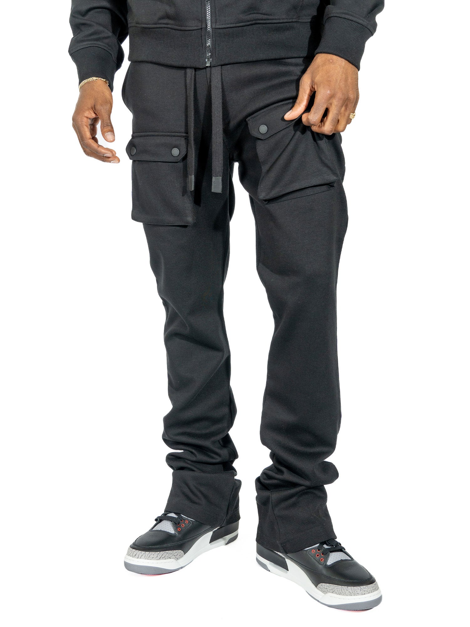 M1635 Essentials Stacked Sweatpants - Black