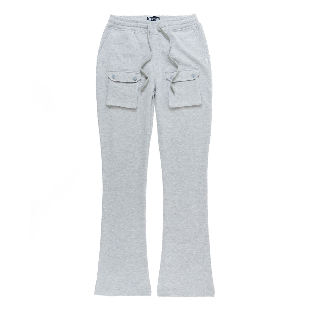 Makobi M1635 Essentials Stacked Sweatpants in Gray, view 2