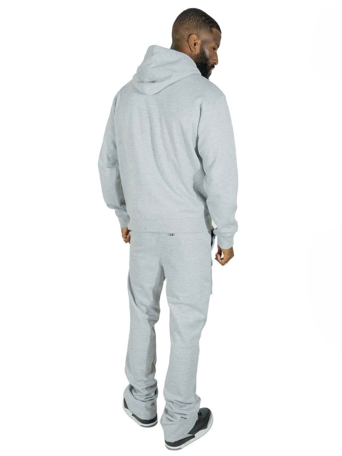 Makobi M1635 Essentials Stacked Sweatpants in Gray, view 6