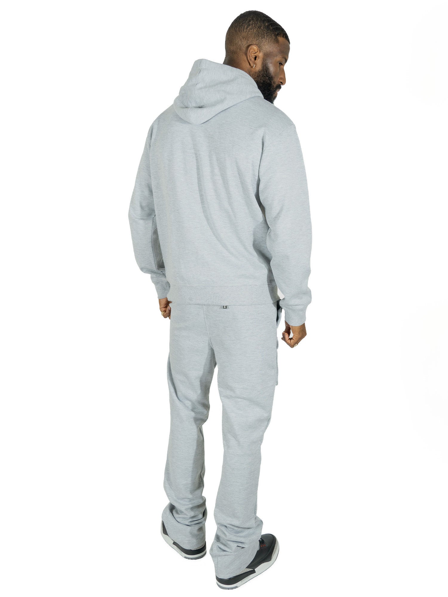 Makobi M1635 Essentials Stacked Sweatpants in Gray, view 6