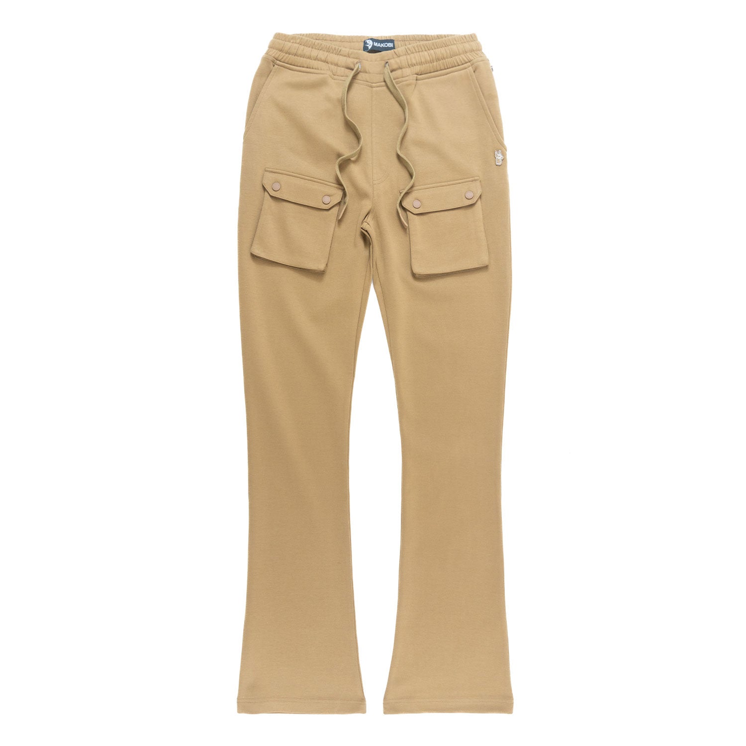 Makobi M1635 Essentials Stacked Sweatpants in Mocha, view 2