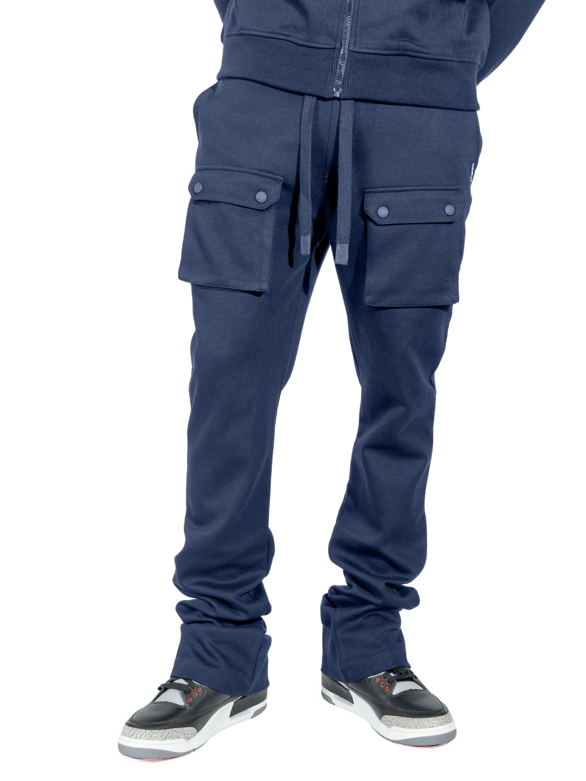Makobi M1635 Essentials Stacked Sweatpants in Navy