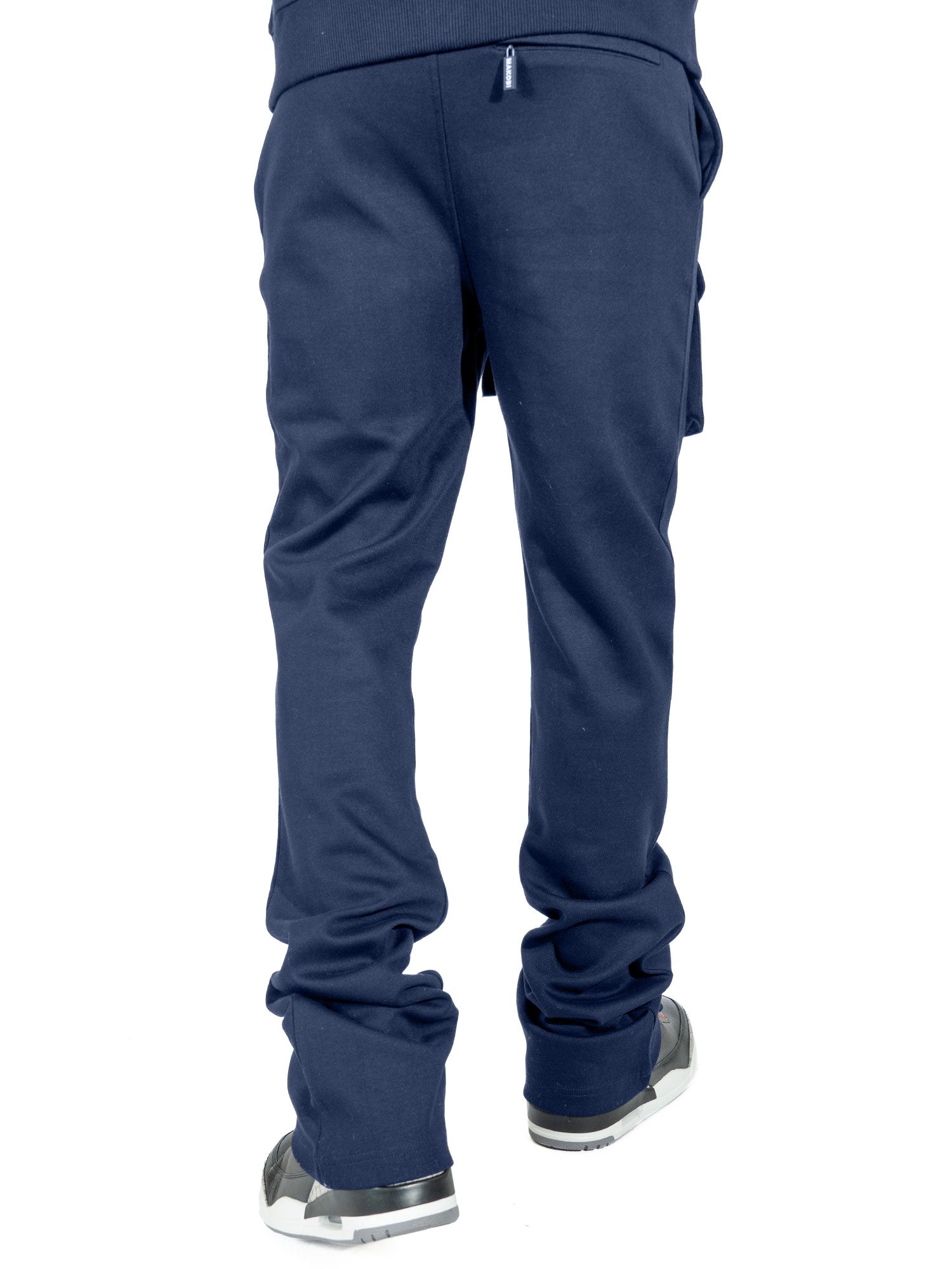 Makobi M1635 Essentials Stacked Sweatpants in Navy, view 3
