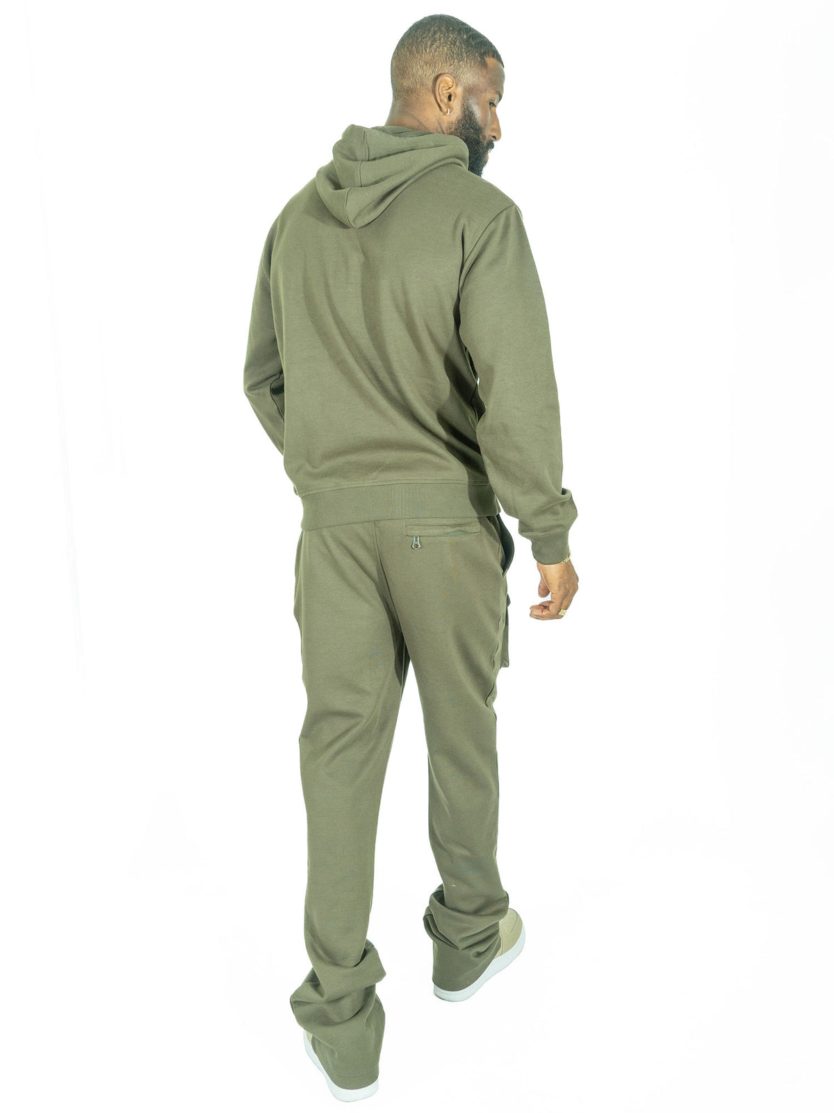Makobi M1635 Essentials Stacked Sweatpants in Olive, view 6