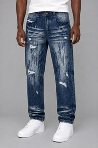 Makobi M1647 Jevanni Straight Cut Jeans in Dark Wash