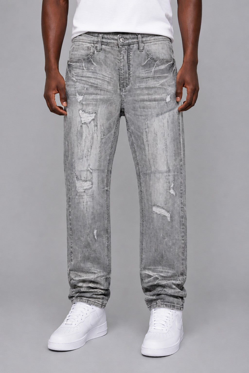 M1647 Jevanni Straight Cut Jeans - Gray