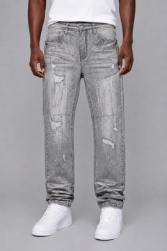 M1647 Jevanni Straight Cut Jeans - Gray