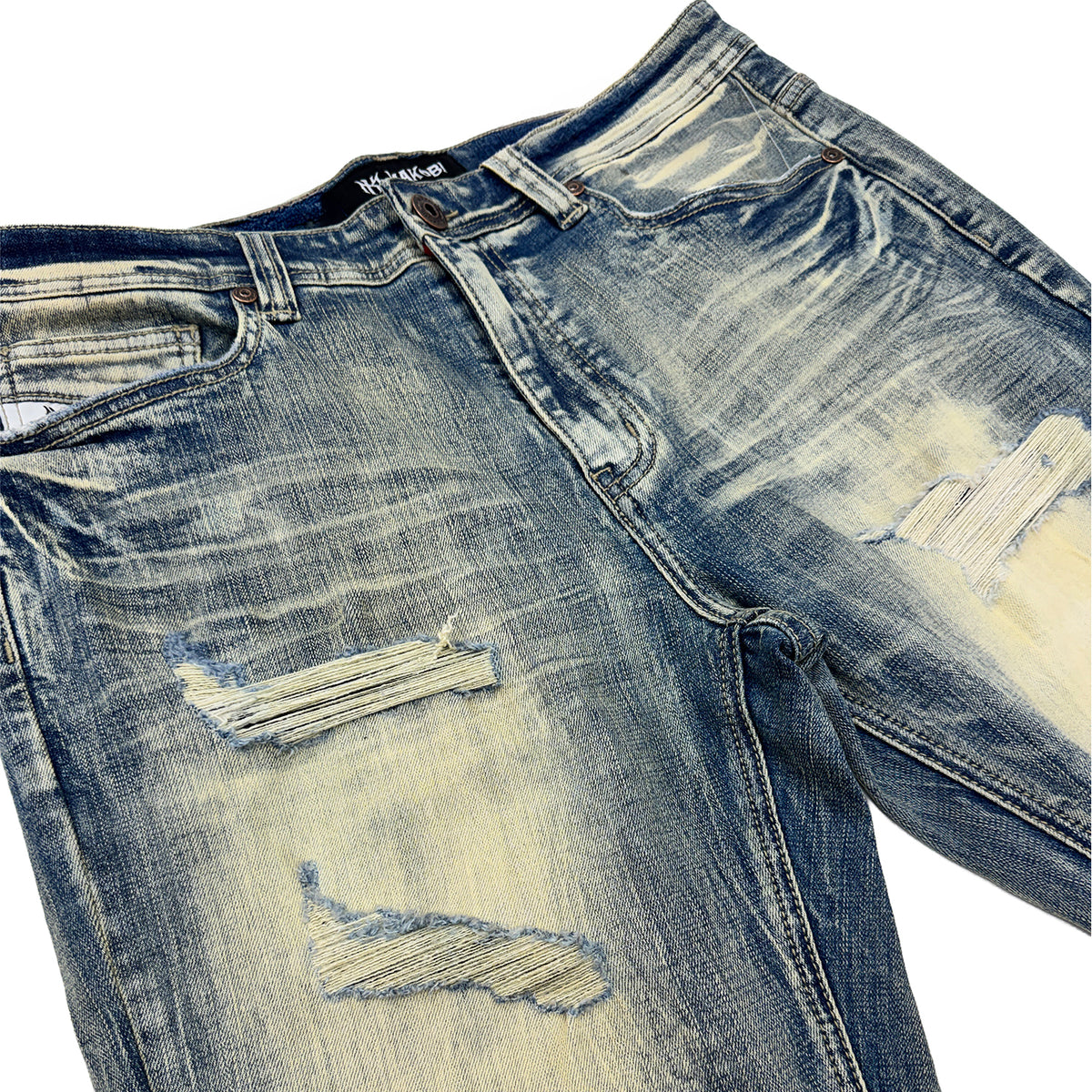 M1926 - Makobi Core Jenim Biker Jeans - بورگوندی