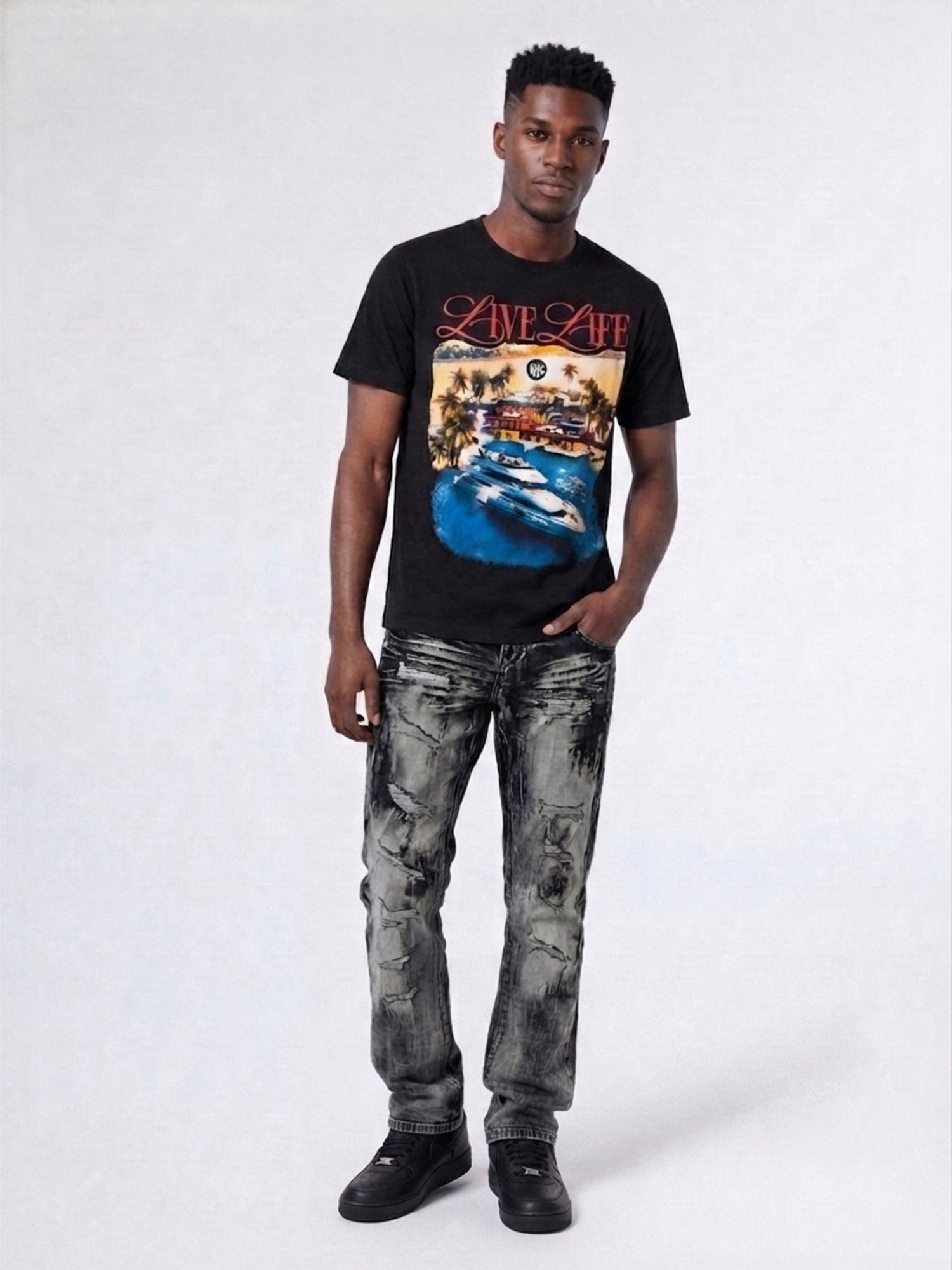 M1648 Sergio Straight Cut Jeans - Black