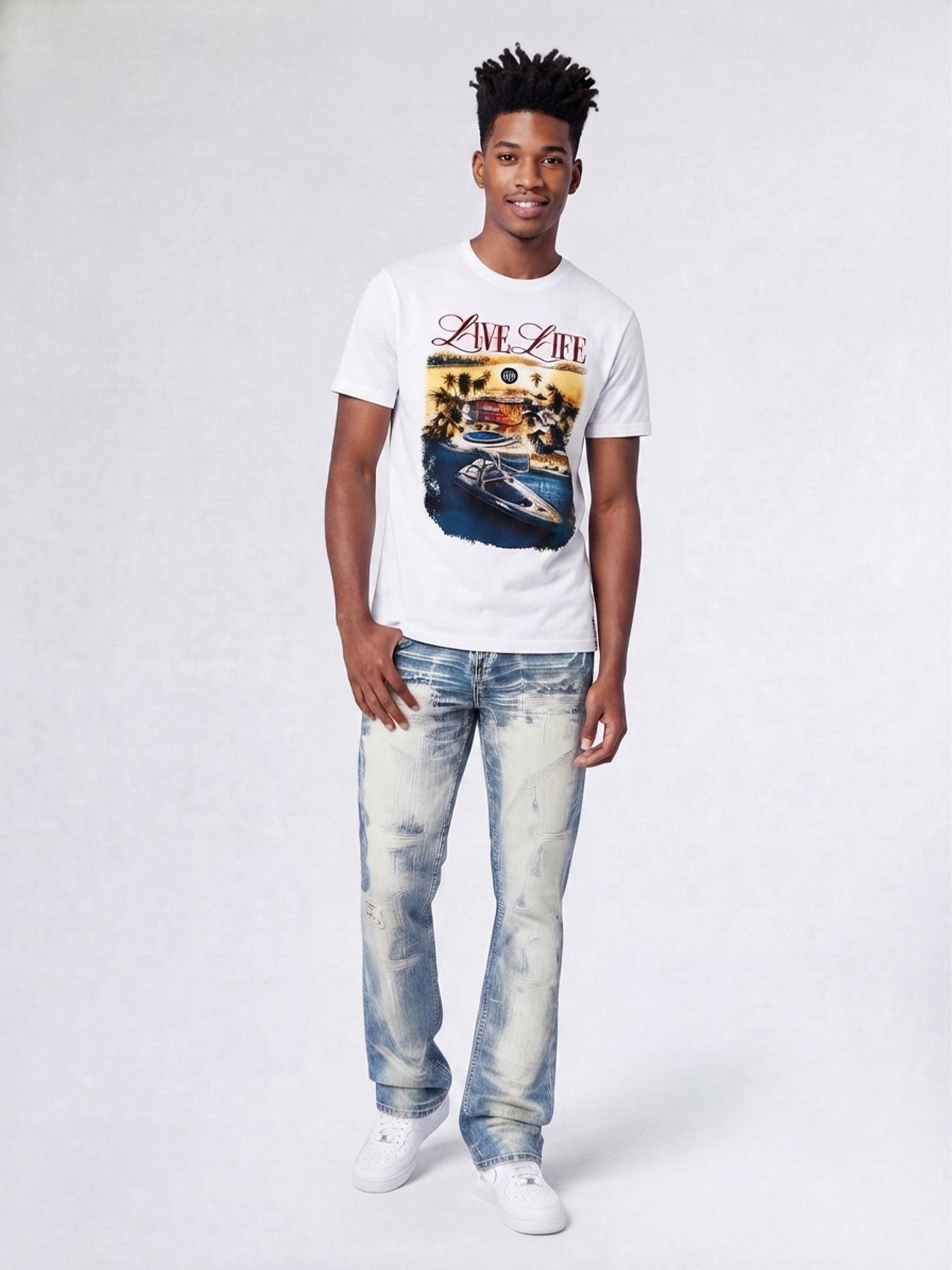 M1648 Sergio Straight Cut Jeans - Light Wash