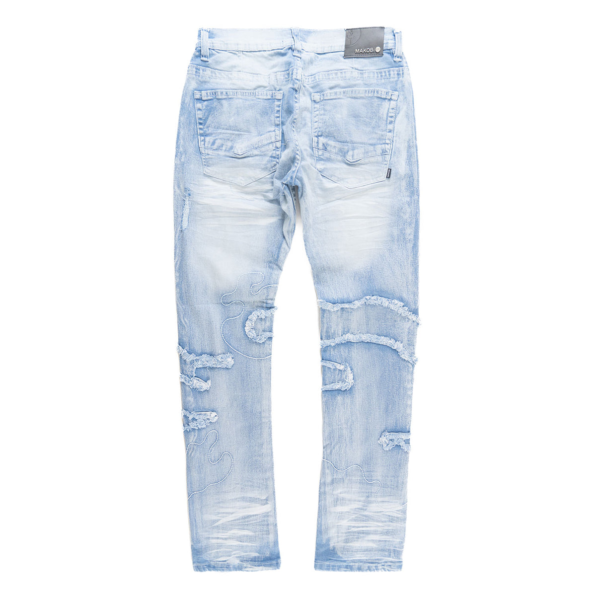 M1926 - Makobi mojuto Denimu Biker sokoto - Burgundy
