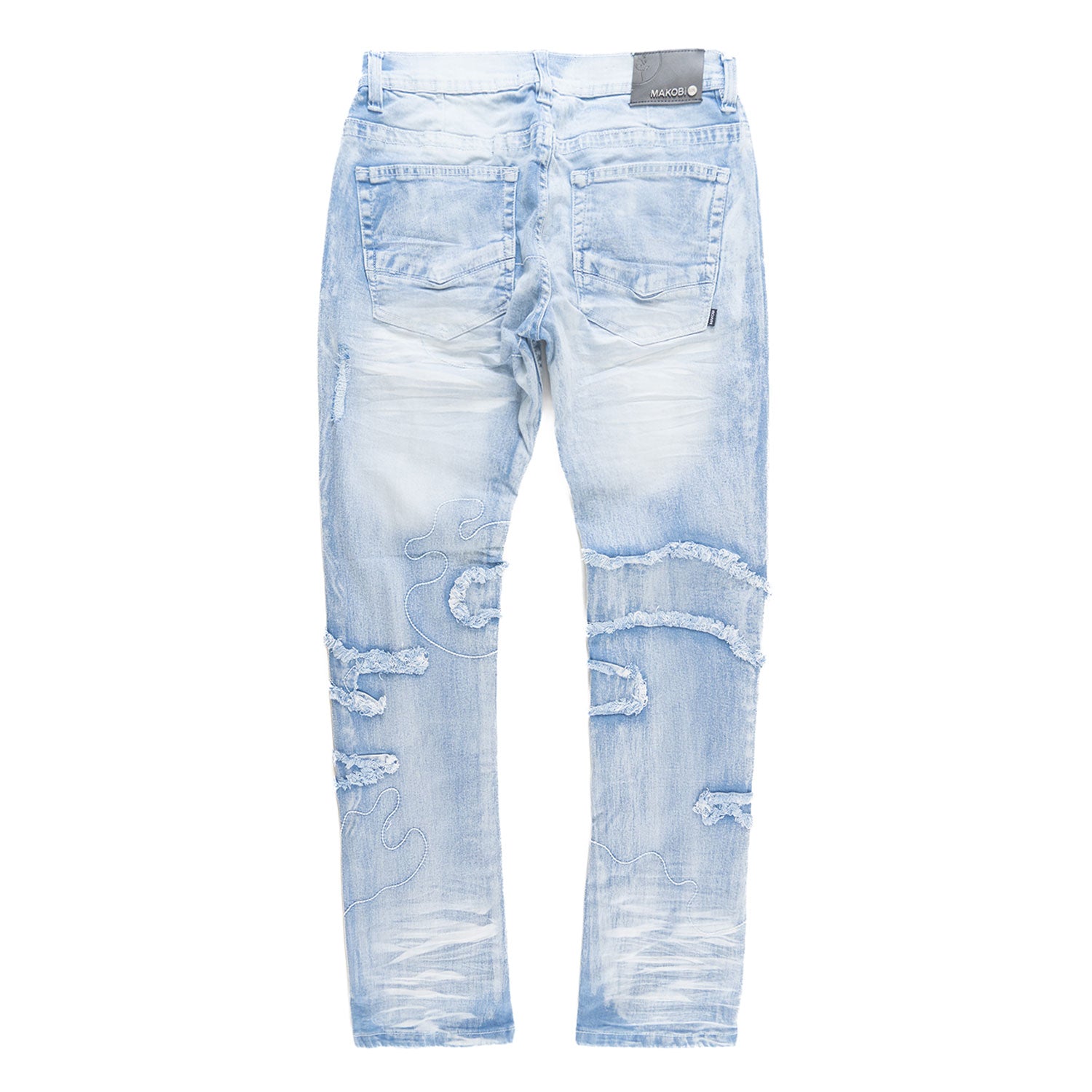 M1926 - Makobi mojuto Denimu Biker sokoto - Burgundy