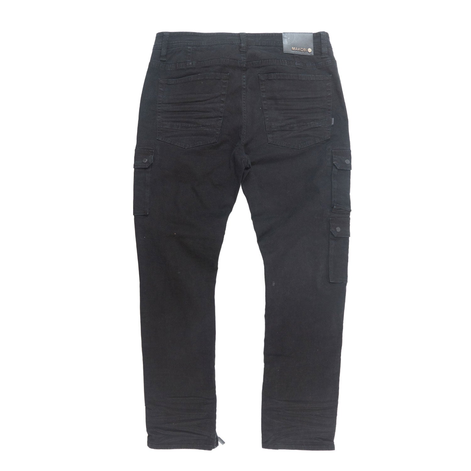 Makobi M1737 Berteli Acid Cargo Pants in Black, view 3