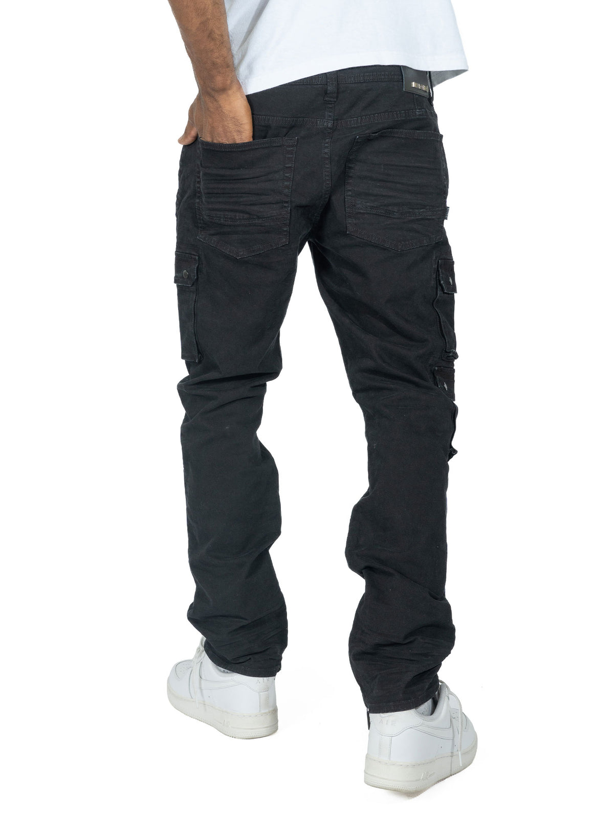 Makobi M1737 Berteli Acid Cargo Pants in Black, view 4