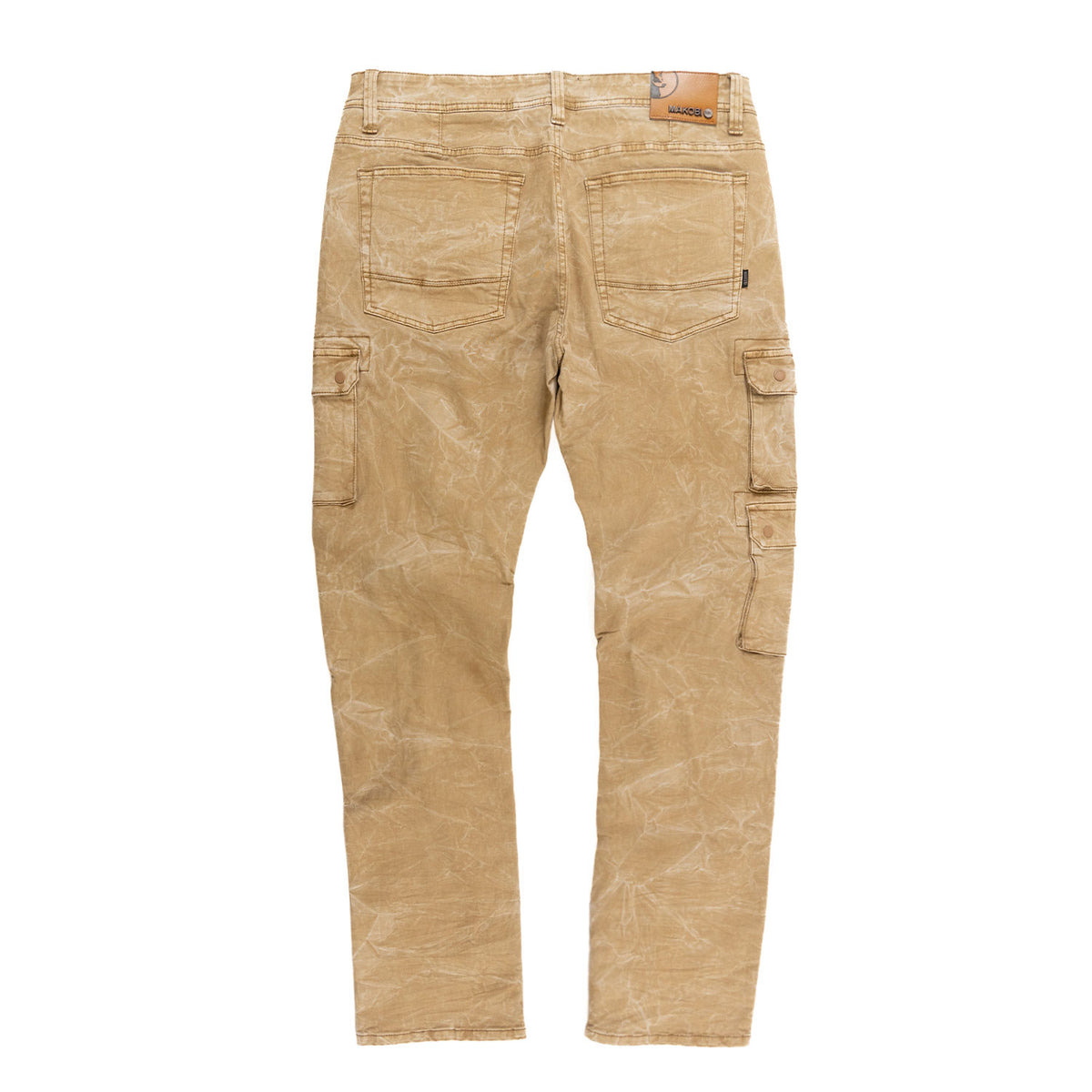 Makobi M1737 Berteli Acid Cargo Pants in Mocha, view 3