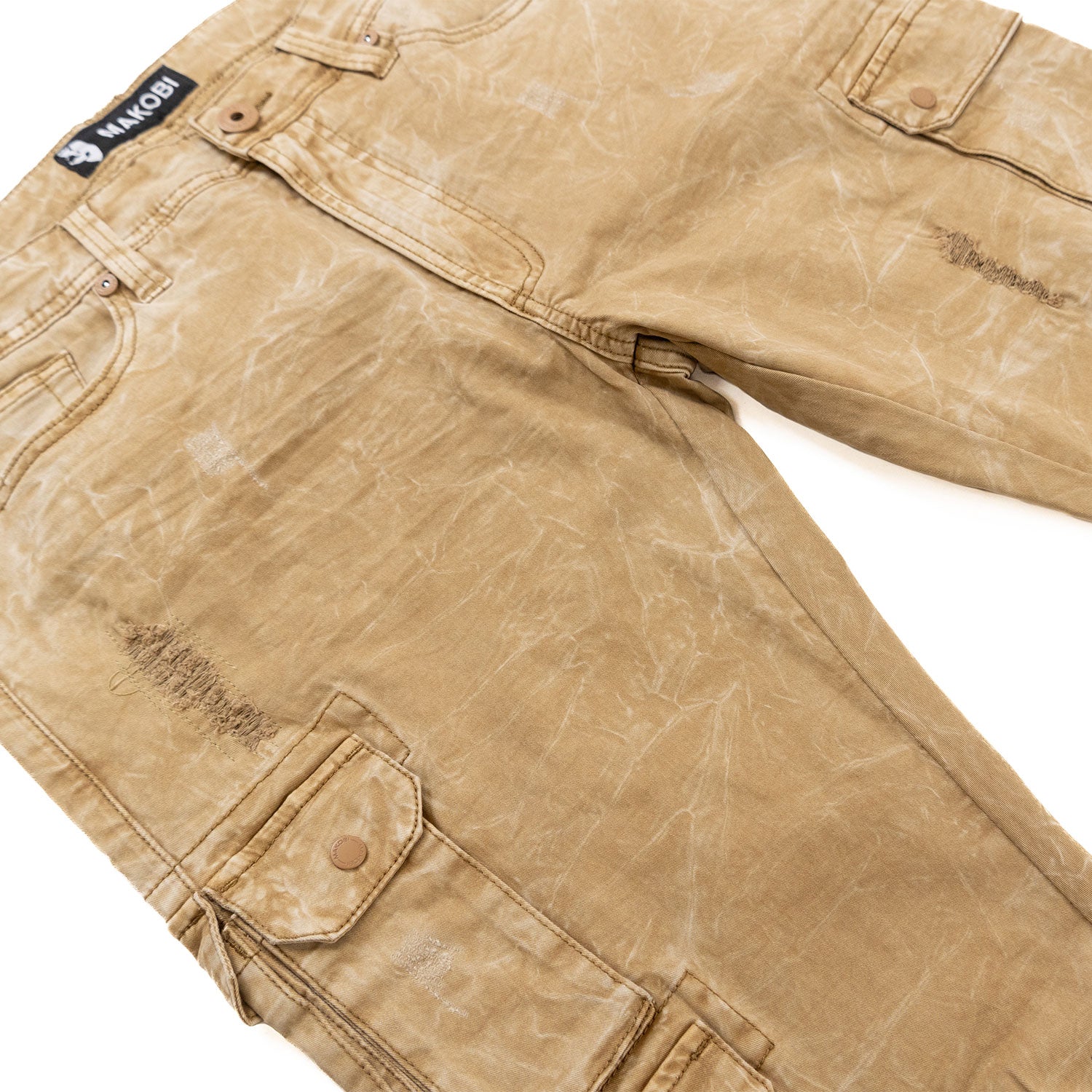 M1737 Berteli Acid Cargo Pants - Mocha