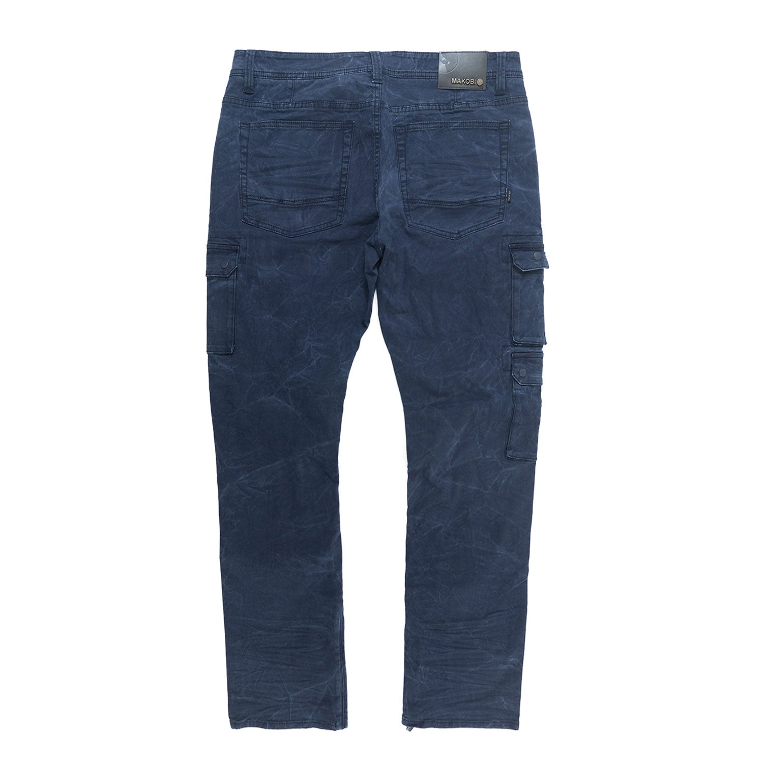 Makobi M1737 Berteli Acid Cargo Pants in Navy, view 3