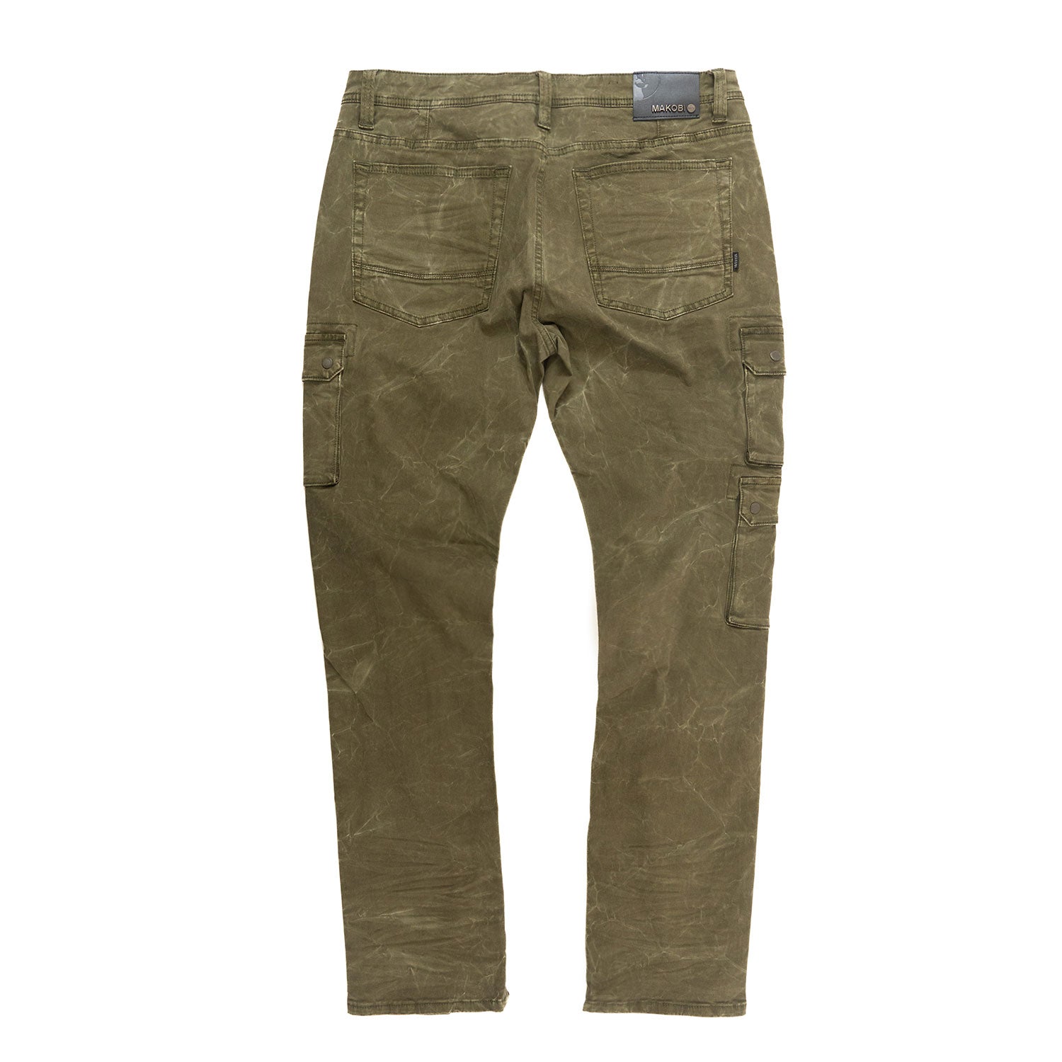 Makobi M1737 Berteli Acid Cargo Pants in Olive, view 3