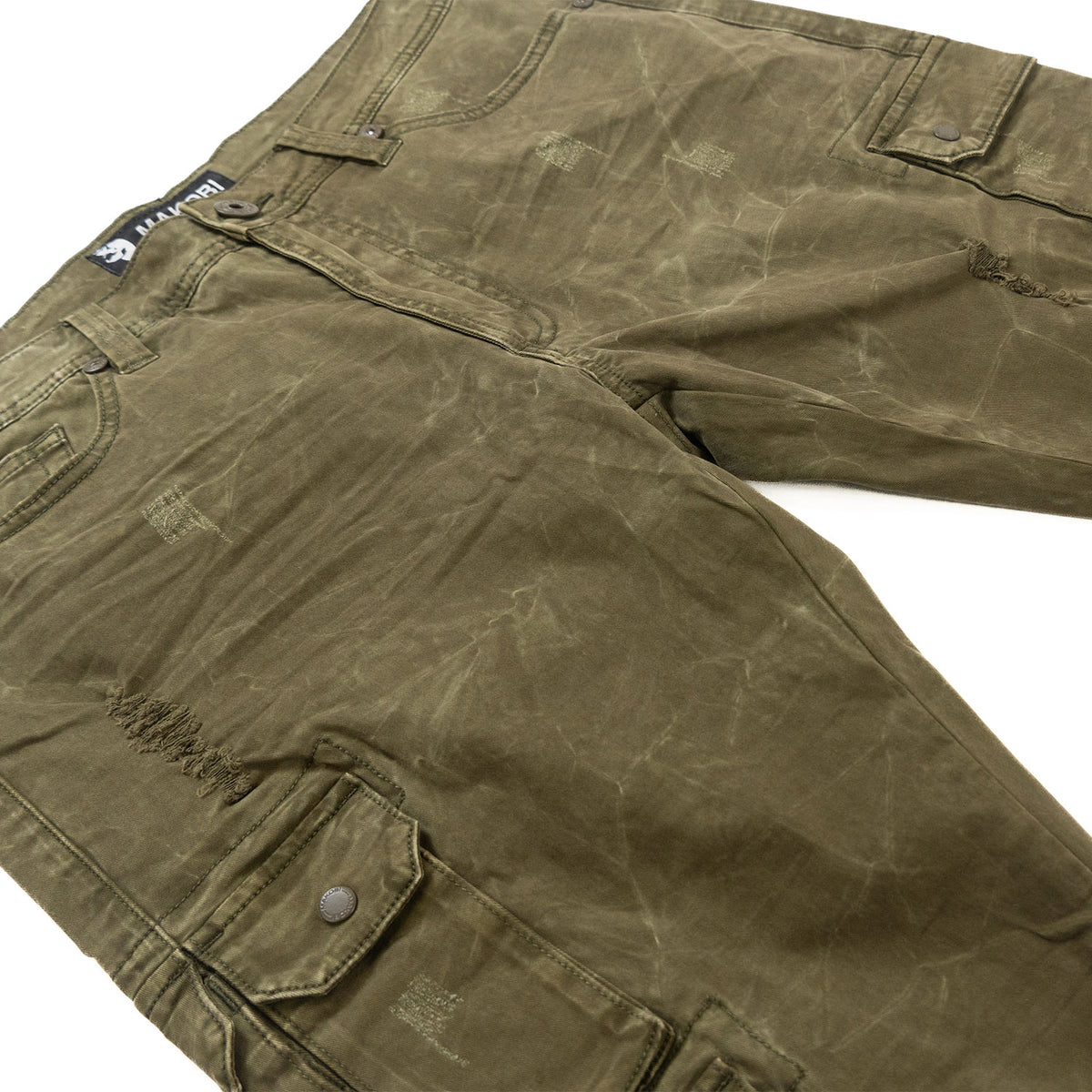 Makobi M1737 Berteli Acid Cargo Pants in Olive, view 5