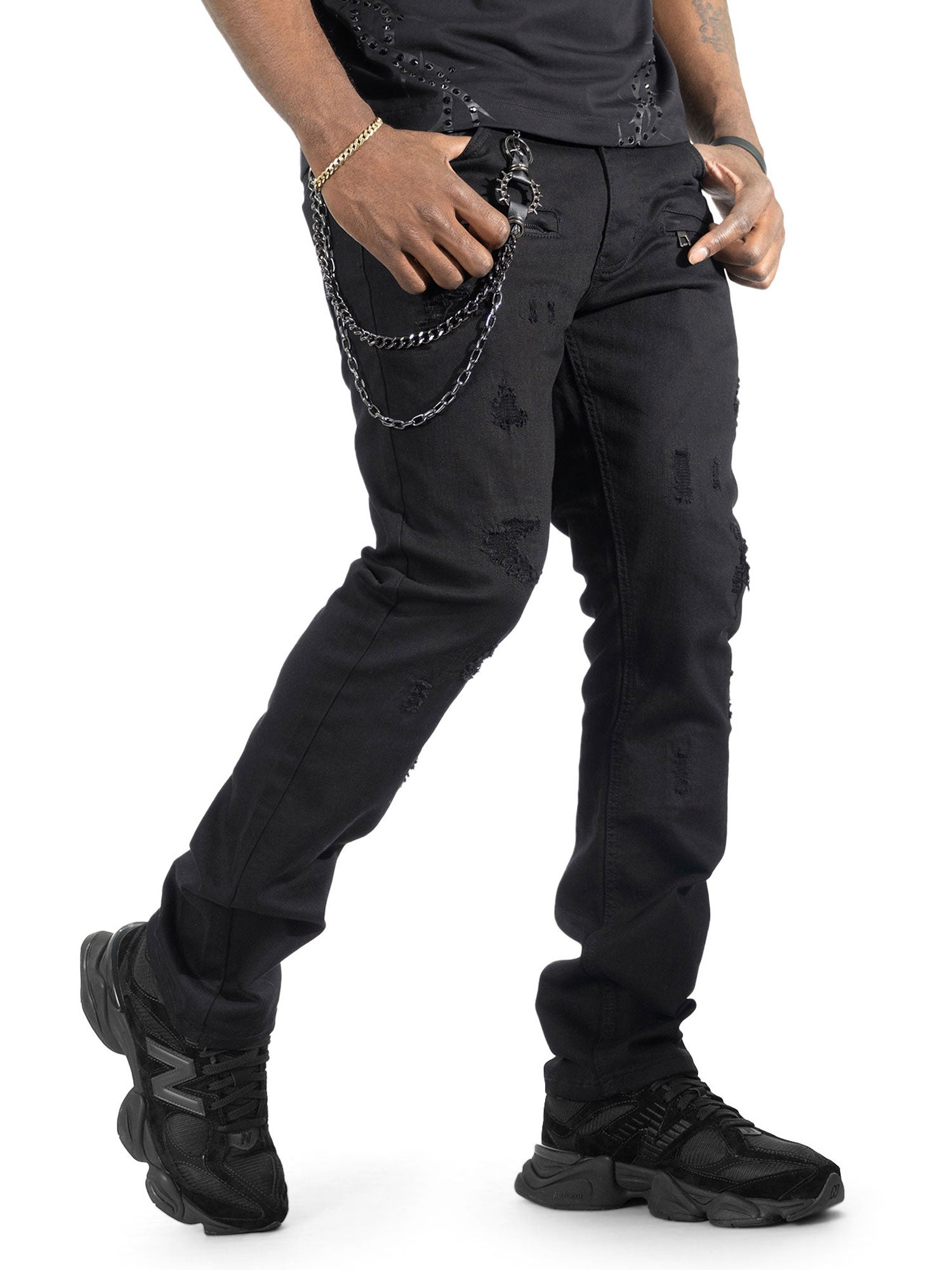 M1763 Adorni Chain Pants - Jet Black