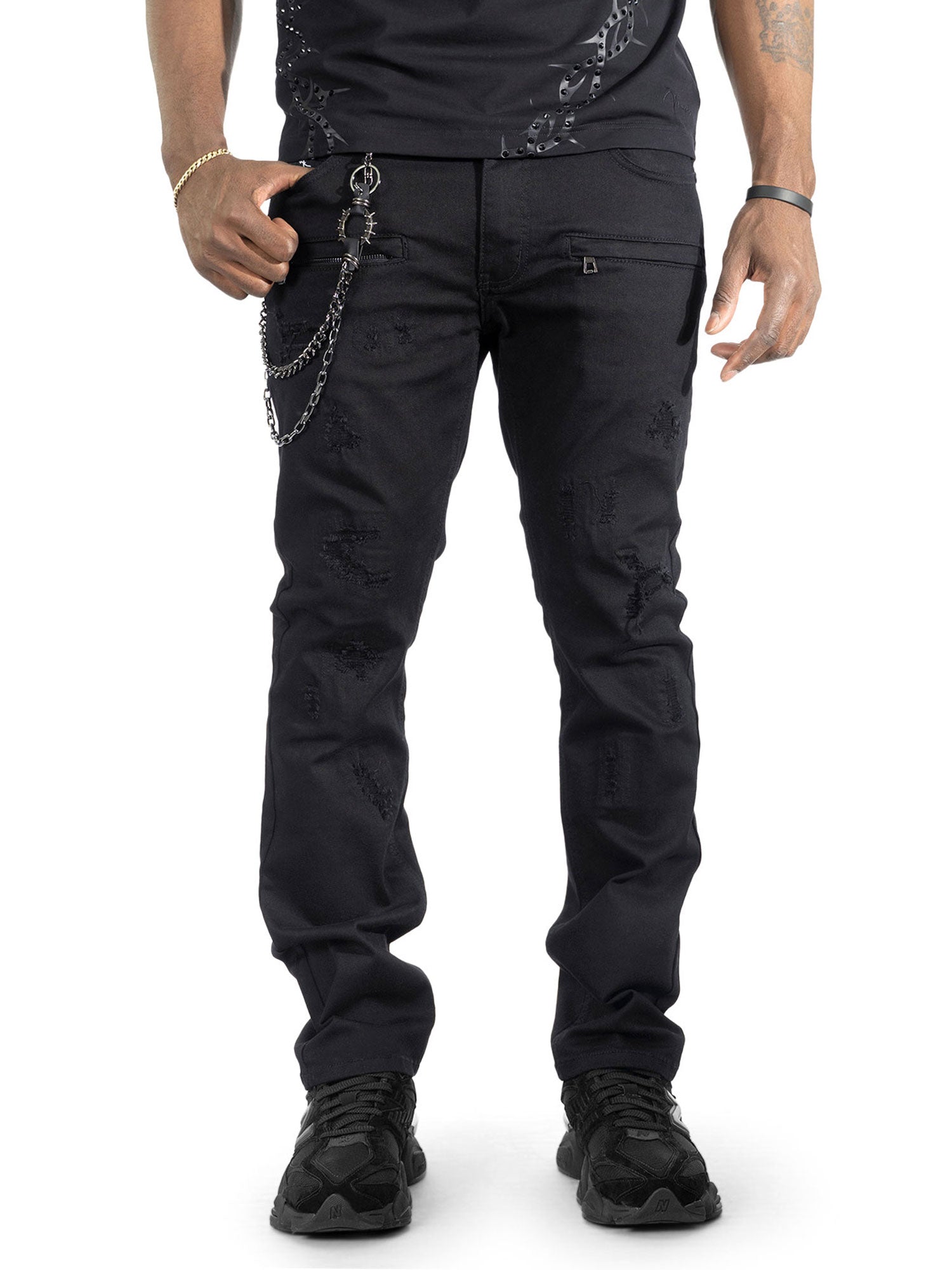 Jeans | M1763 Adorni Chain Pants - Jet Black
