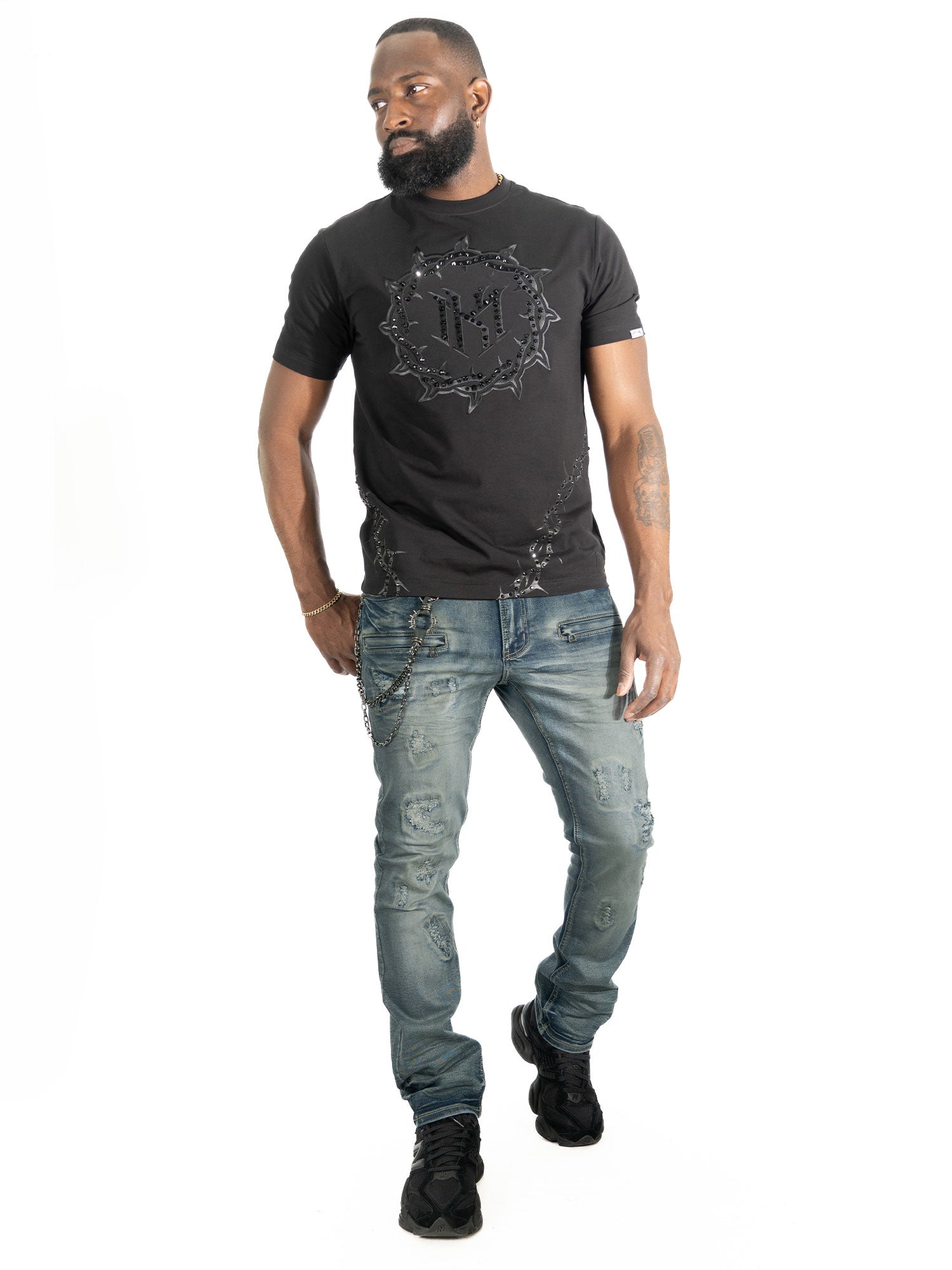 M1763 Adorni Chain Pants - Dark Wash
