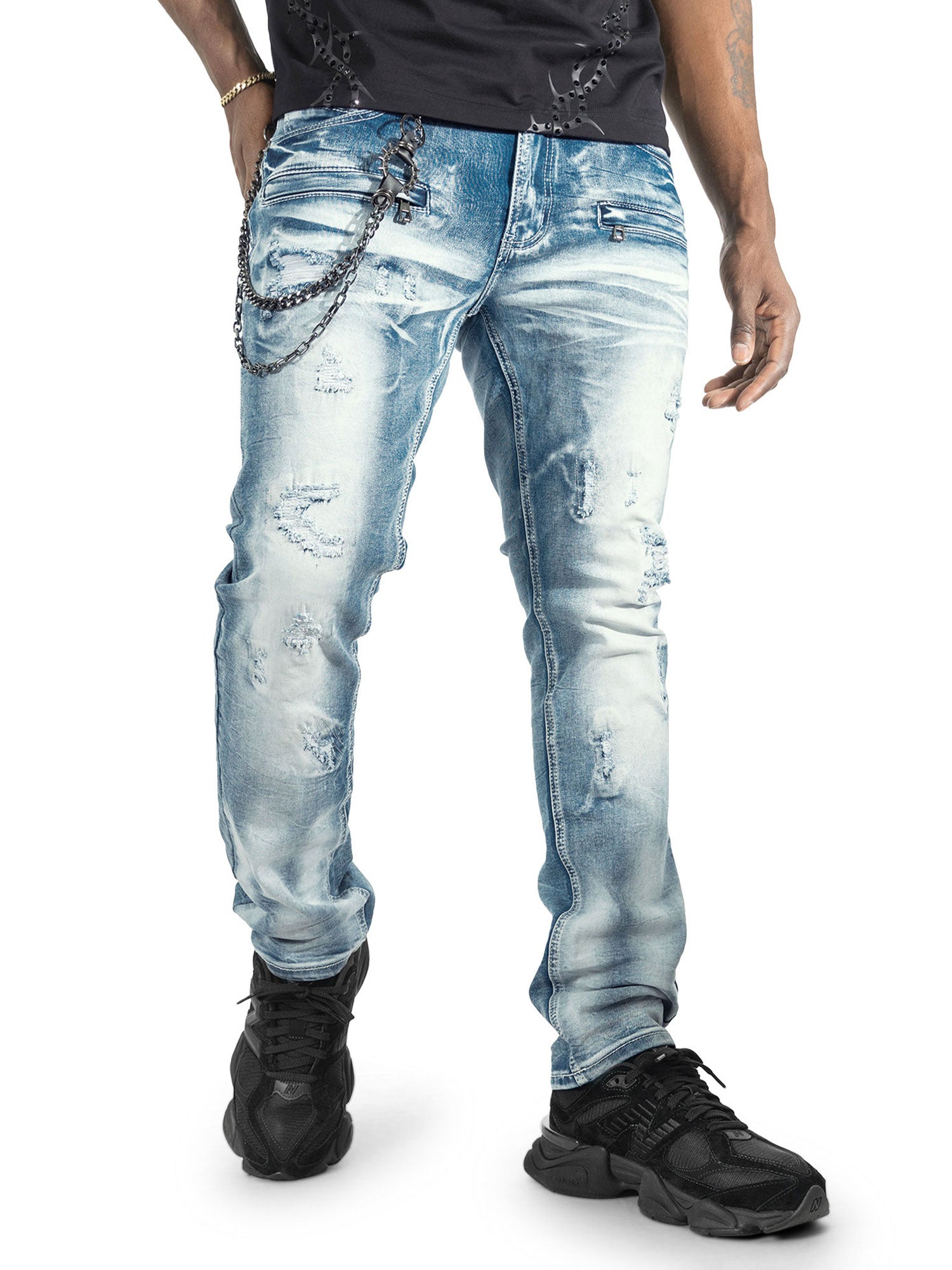 M1763 Adorni Chain Pants - Light Wash