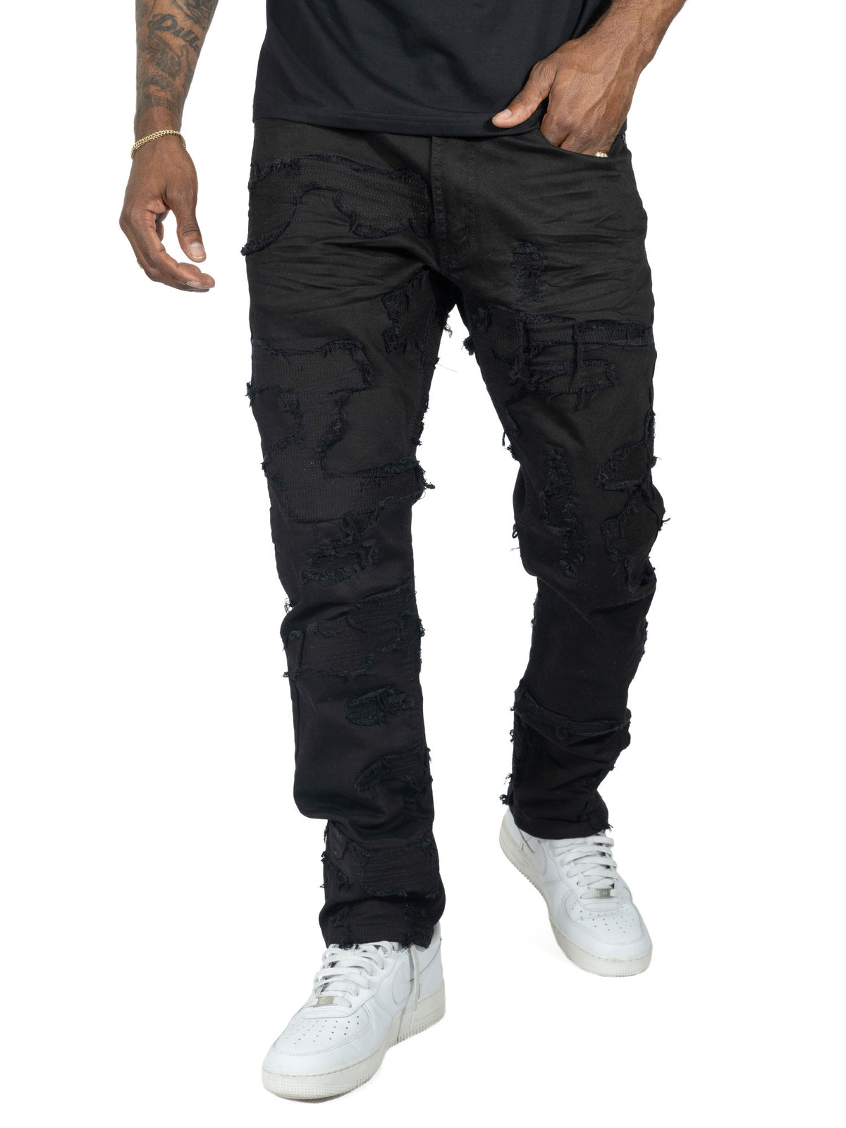 Makobi M1781 Prato Jeans in Black/Black, view 2