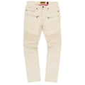 Makobi M1786 Makobi Prado Biker Jeans with Rip & Repair in Natural