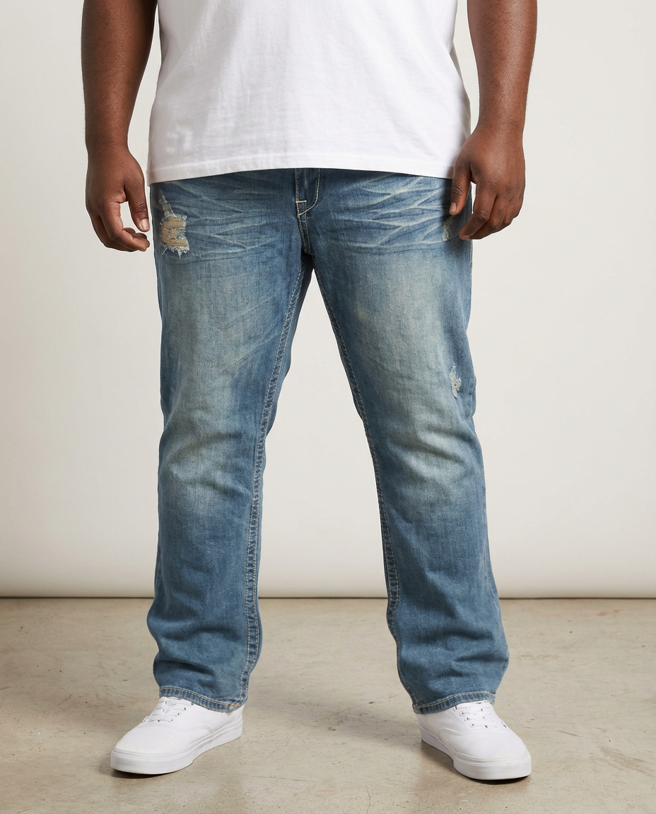 M1826 Makobi Premium Washed Jeans - Medium Blue