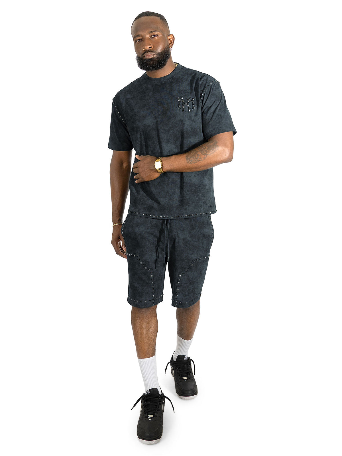 M183 Prada Jersey Short Set - Black
