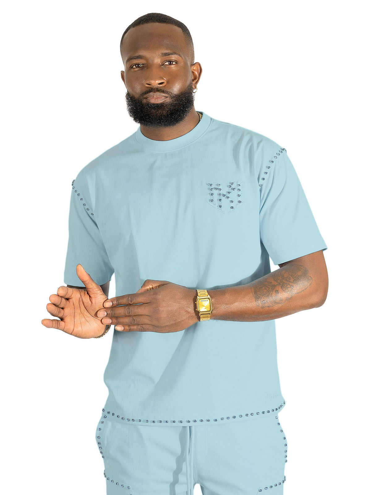 M183 Prada Jersey Short Set - Blue